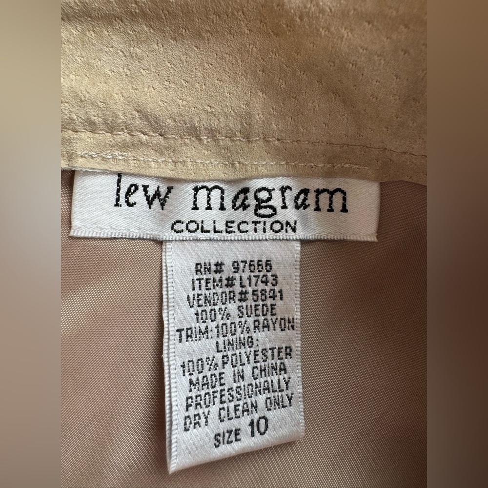 Lee Magraw Collection Vintage Suede Fringe Midi Skirt Beige Size 10 - Picture 12 of 16